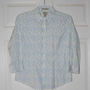 LL Bean No Wrinkle 3/4 Sleeve Blouse Sm Reg